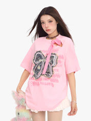 [25SS NEW ARRIVAL] GKIKZ VINTAGE BOW ATTACHMENT TEES