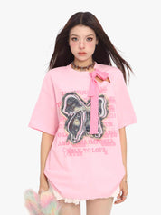 [25SS NEW ARRIVAL] GKIKZ VINTAGE BOW ATTACHMENT TEES