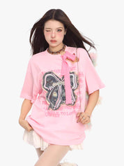 [25SS NEW ARRIVAL] GKIKZ VINTAGE BOW ATTACHMENT TEES