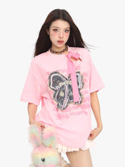 [25SS NEW ARRIVAL] GKIKZ VINTAGE BOW ATTACHMENT TEES