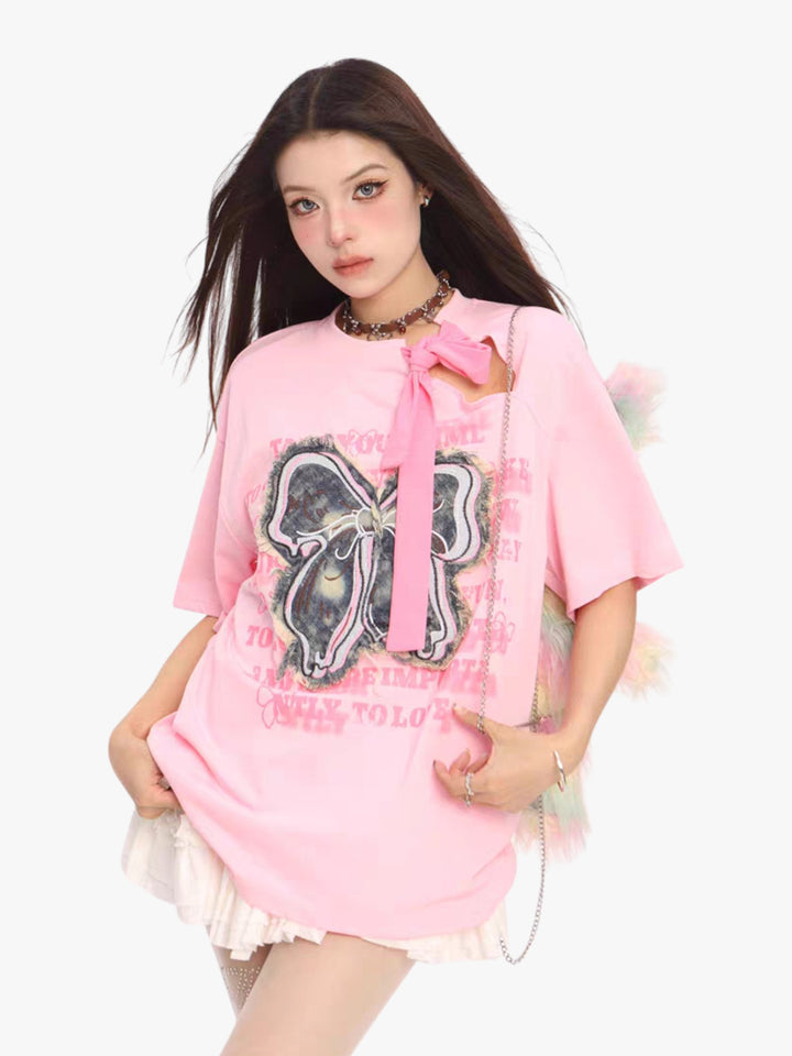 GKIKZ VINTAGE BOW ATTACHMENT TEES