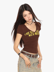 [25SS NEW ARRIVAL] GKIKZ RETRO V-NECK SLIM FIT TEES