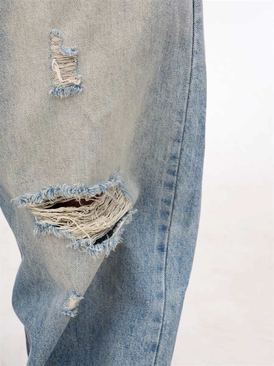 [25SS NEW ARRIVAL] GKIKZ WASHED-OUT WIDE-LEG HEAVY DENIM