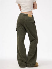 [25SS NEW ARRIVAL] GKIKZ CONTRAST STITCH WIDE-LEG CARPENTER PANTS