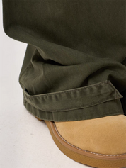 [25SS NEW ARRIVAL] GKIKZ CONTRAST STITCH WIDE-LEG CARPENTER PANTS