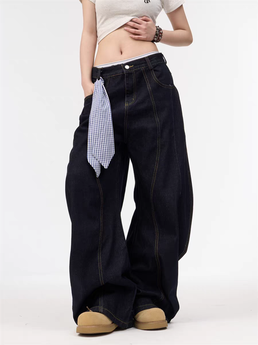 GKIKZ WASHED MACHETE WIDE-LEG HEAVY DENIM