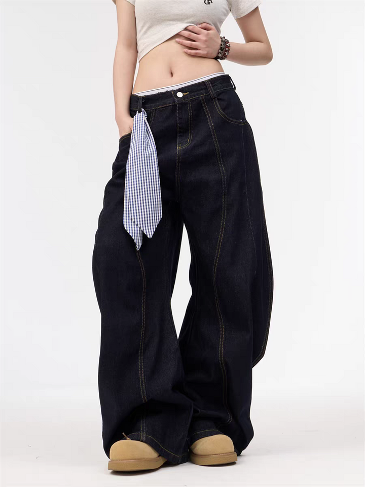 GKIKZ WASHED MACHETE WIDE-LEG HEAVY DENIM