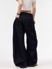 [25SS NEW ARRIVAL] GKIKZ WASHED MACHETE WIDE-LEG HEAVY DENIM