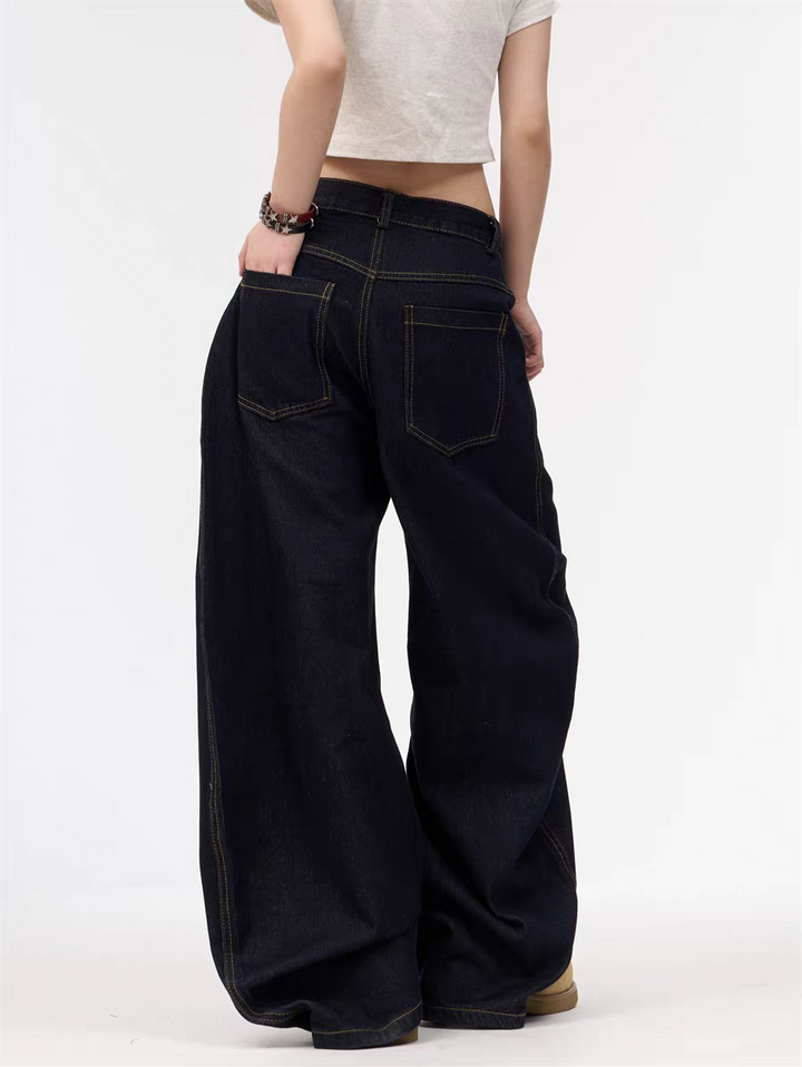 GKIKZ WASHED MACHETE WIDE-LEG HEAVY DENIM