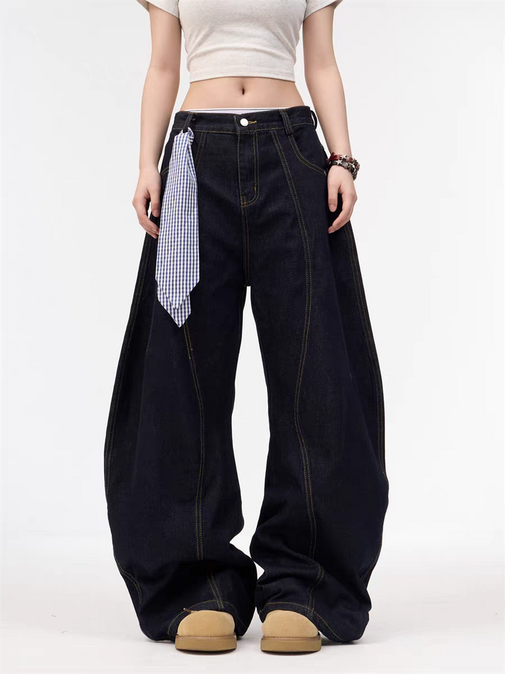 GKIKZ WASHED MACHETE WIDE-LEG HEAVY DENIM