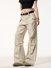 [25SS NEW ARRIVAL] GKIKZ UTILITY WIDE-LEG CARGO PANTS
