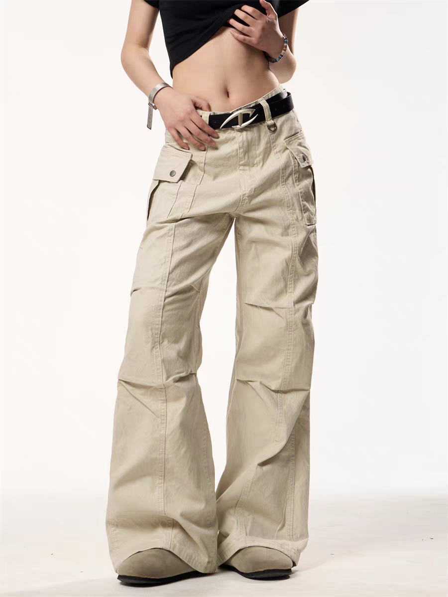 [25SS NEW ARRIVAL] GKIKZ UTILITY WIDE-LEG CARGO PANTS