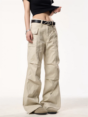 [25SS NEW ARRIVAL] GKIKZ UTILITY WIDE-LEG CARGO PANTS