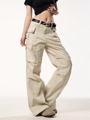 [25SS NEW ARRIVAL] GKIKZ UTILITY WIDE-LEG CARGO PANTS