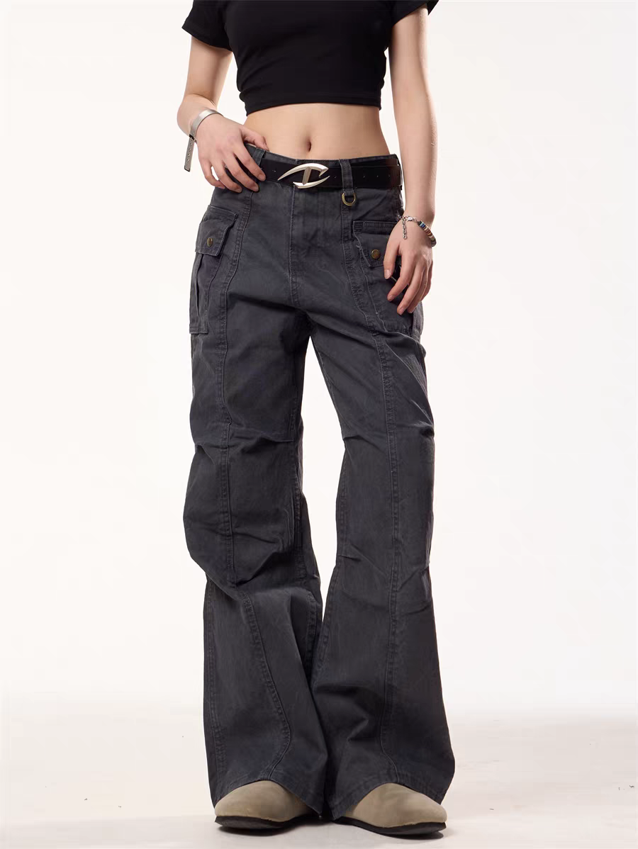 [25SS NEW ARRIVAL] GKIKZ UTILITY WIDE-LEG CARGO PANTS