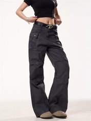 [25SS NEW ARRIVAL] GKIKZ UTILITY WIDE-LEG CARGO PANTS