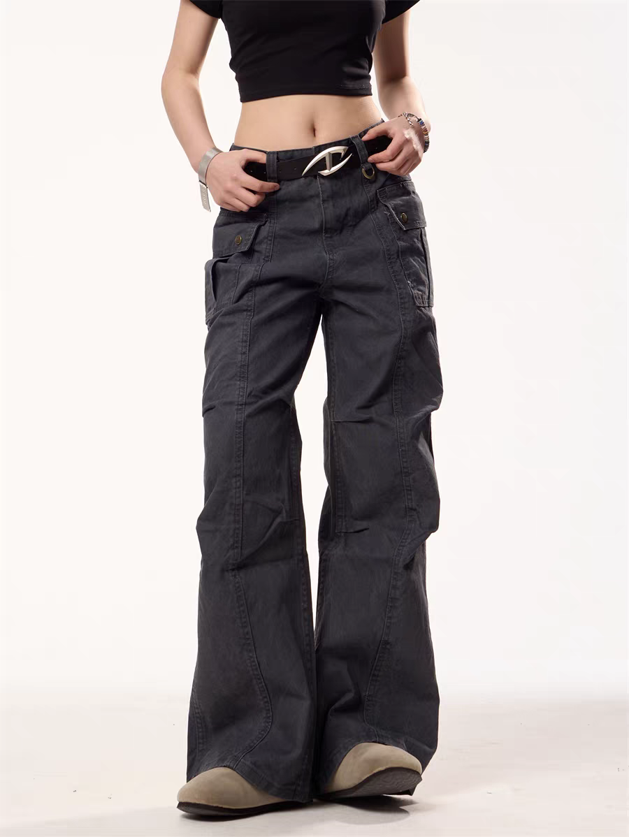 [25SS NEW ARRIVAL] GKIKZ UTILITY WIDE-LEG CARGO PANTS