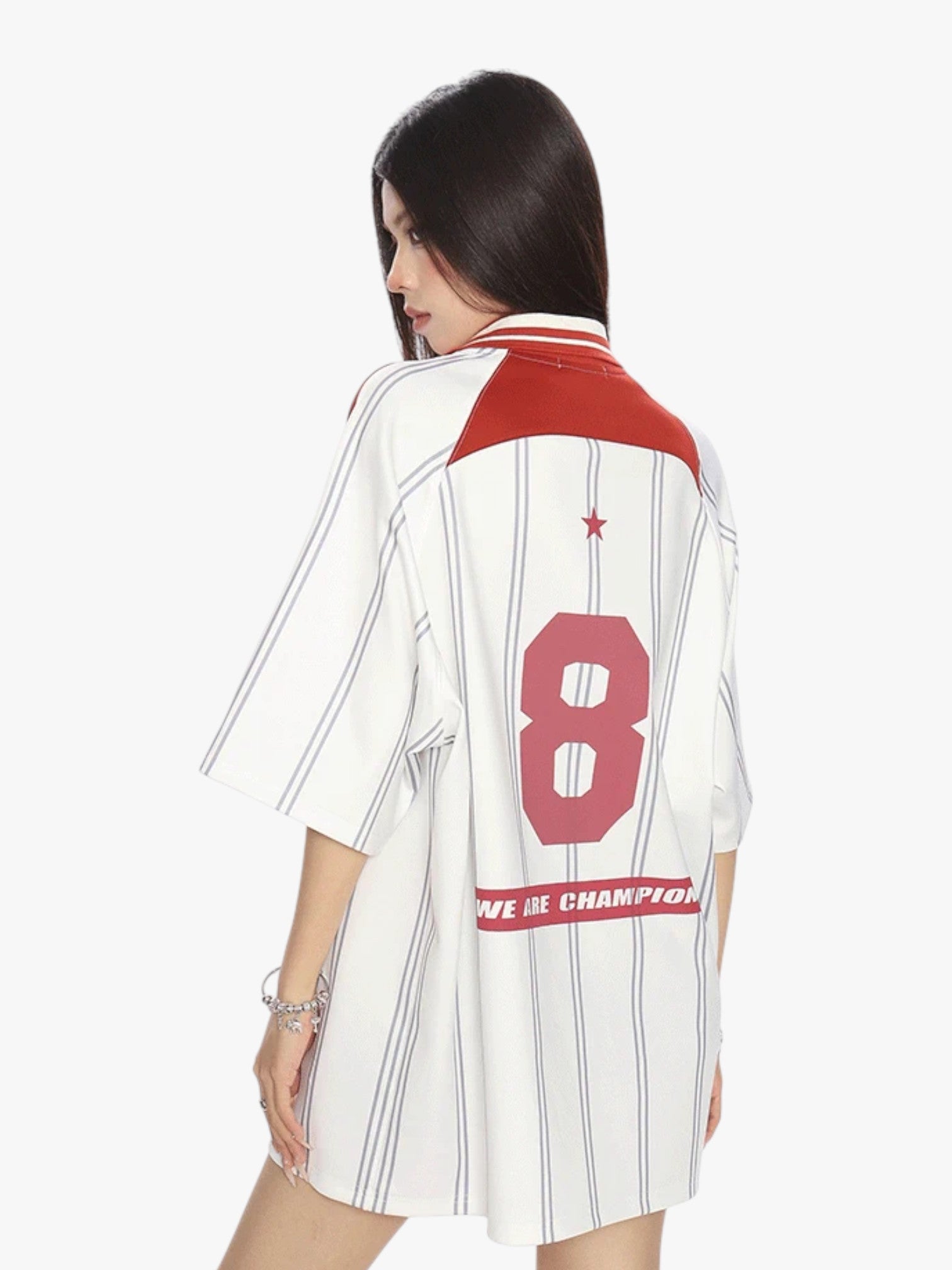 [25SS NEW ARRIVAL] GKIKZ STRIPES "8" OVERSIZED JERSEY