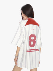 [25SS NEW ARRIVAL] GKIKZ STRIPES "8" OVERSIZED JERSEY