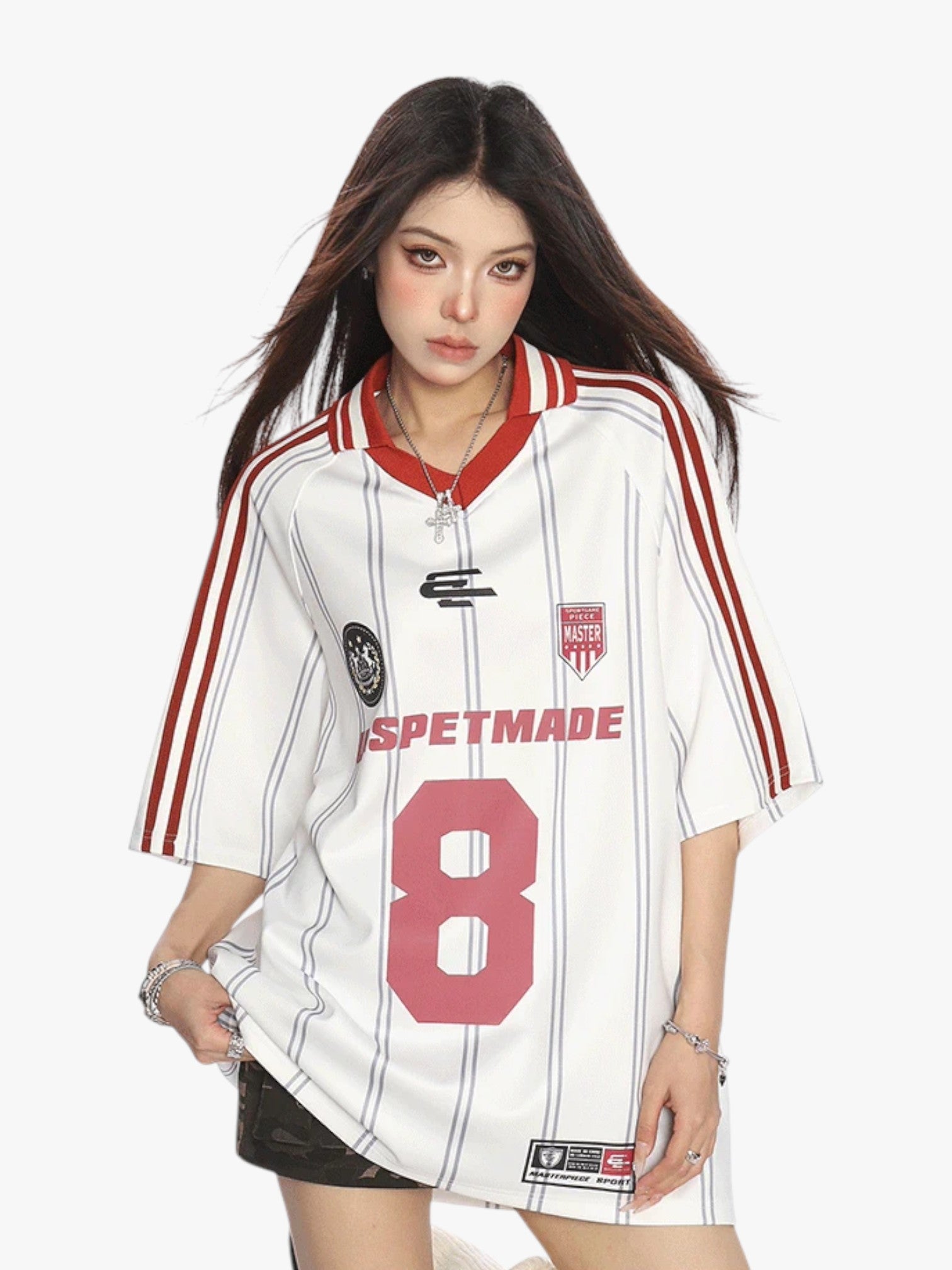 [25SS NEW ARRIVAL] GKIKZ STRIPES "8" OVERSIZED JERSEY