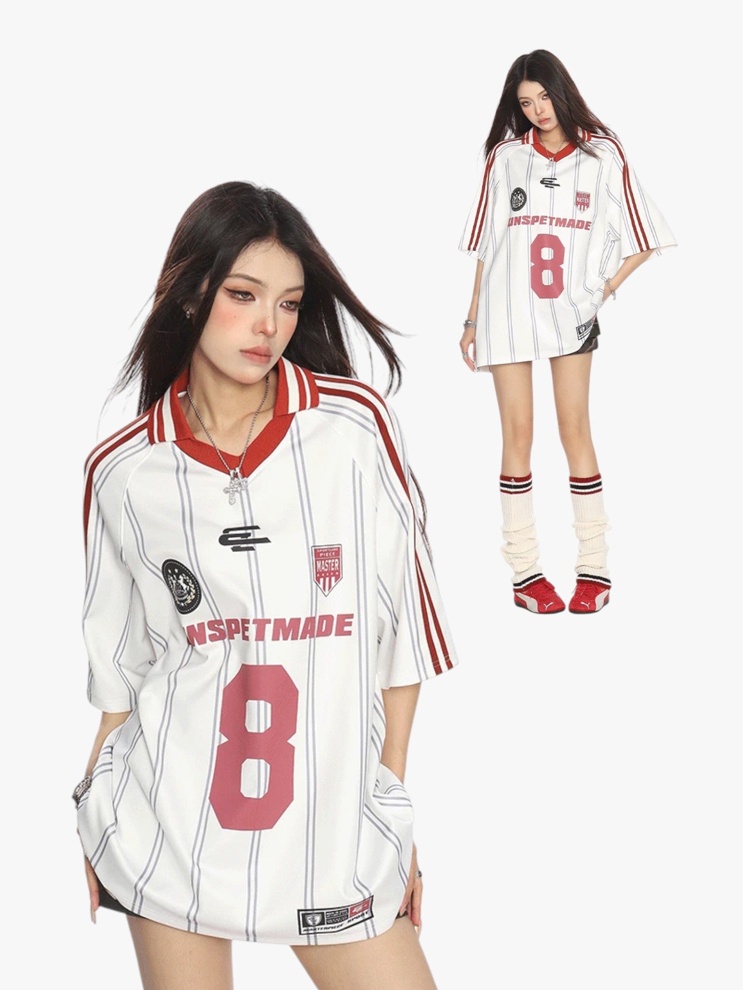 [25SS NEW ARRIVAL] GKIKZ STRIPES "8" OVERSIZED JERSEY