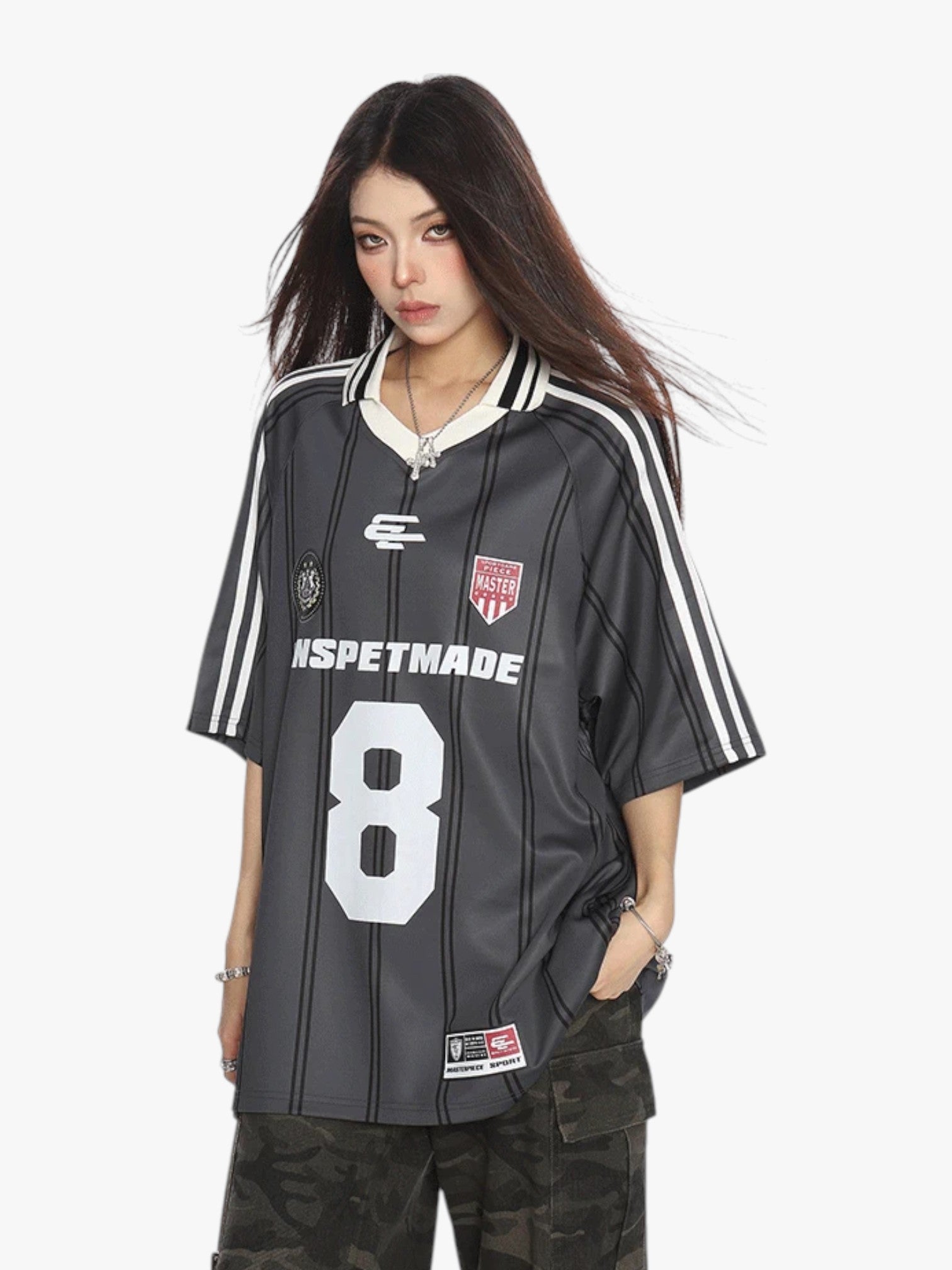 [25SS NEW ARRIVAL] GKIKZ STRIPES "8" OVERSIZED JERSEY