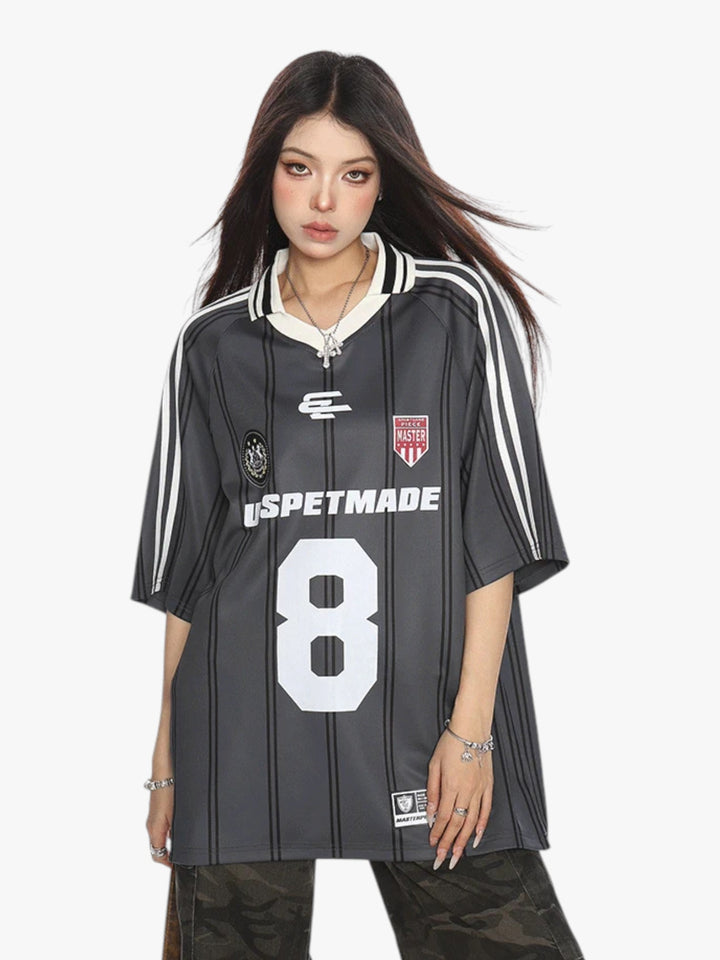 GKIKZ STRIPES "8" OVERSIZED JERSEY