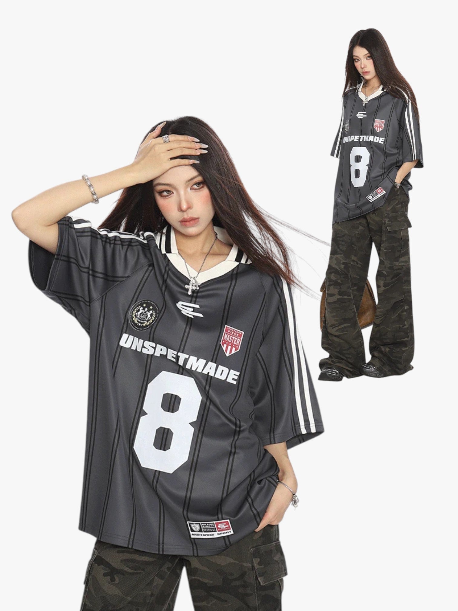 [25SS NEW ARRIVAL] GKIKZ STRIPES "8" OVERSIZED JERSEY