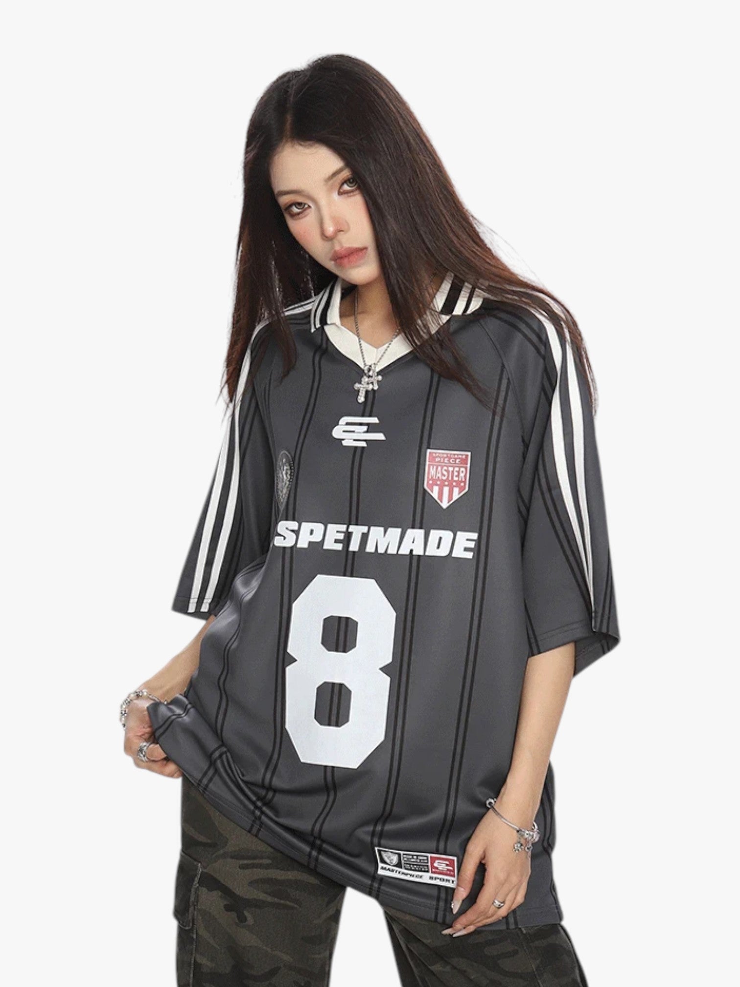 [25SS NEW ARRIVAL] GKIKZ STRIPES "8" OVERSIZED JERSEY