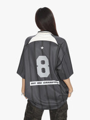 [25SS NEW ARRIVAL] GKIKZ STRIPES "8" OVERSIZED JERSEY