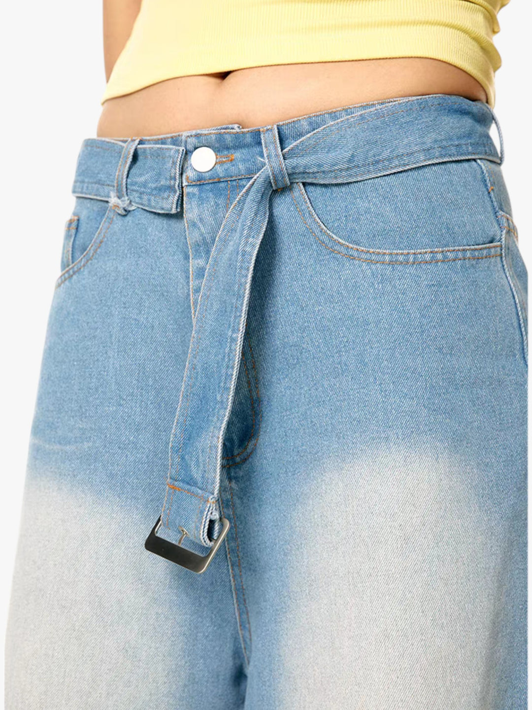 GKIKZ DISTRESSED DENIM BERMUDA JORTS