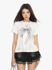 [25SS NEW ARRIVAL] GKIKZ BOW GRAPHIC SUMMER TEES
