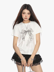 [25SS NEW ARRIVAL] GKIKZ BOW GRAPHIC SUMMER TEES