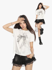 [25SS NEW ARRIVAL] GKIKZ BOW GRAPHIC SUMMER TEES