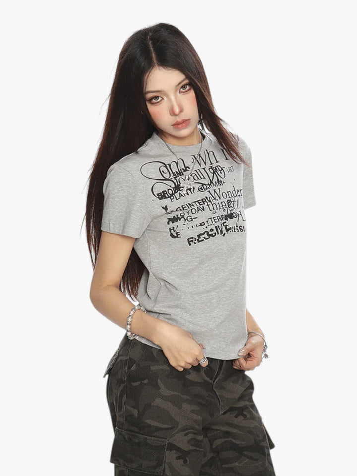 GKIKZ ABSTRACT TEXT GRAPHIC TEES