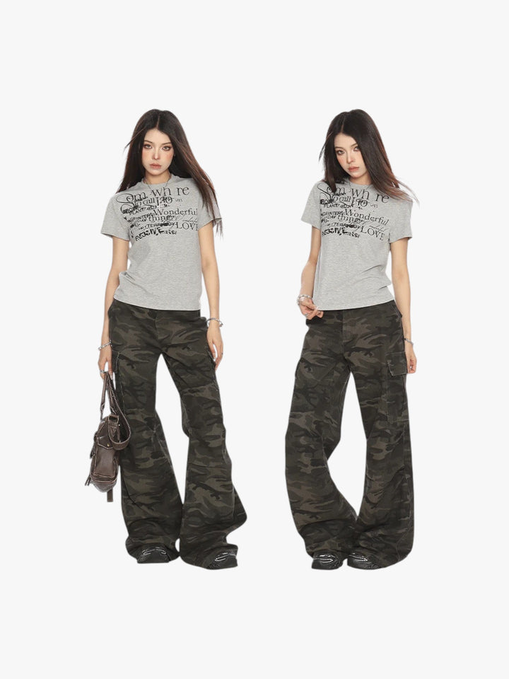 GKIKZ ABSTRACT TEXT GRAPHIC TEES