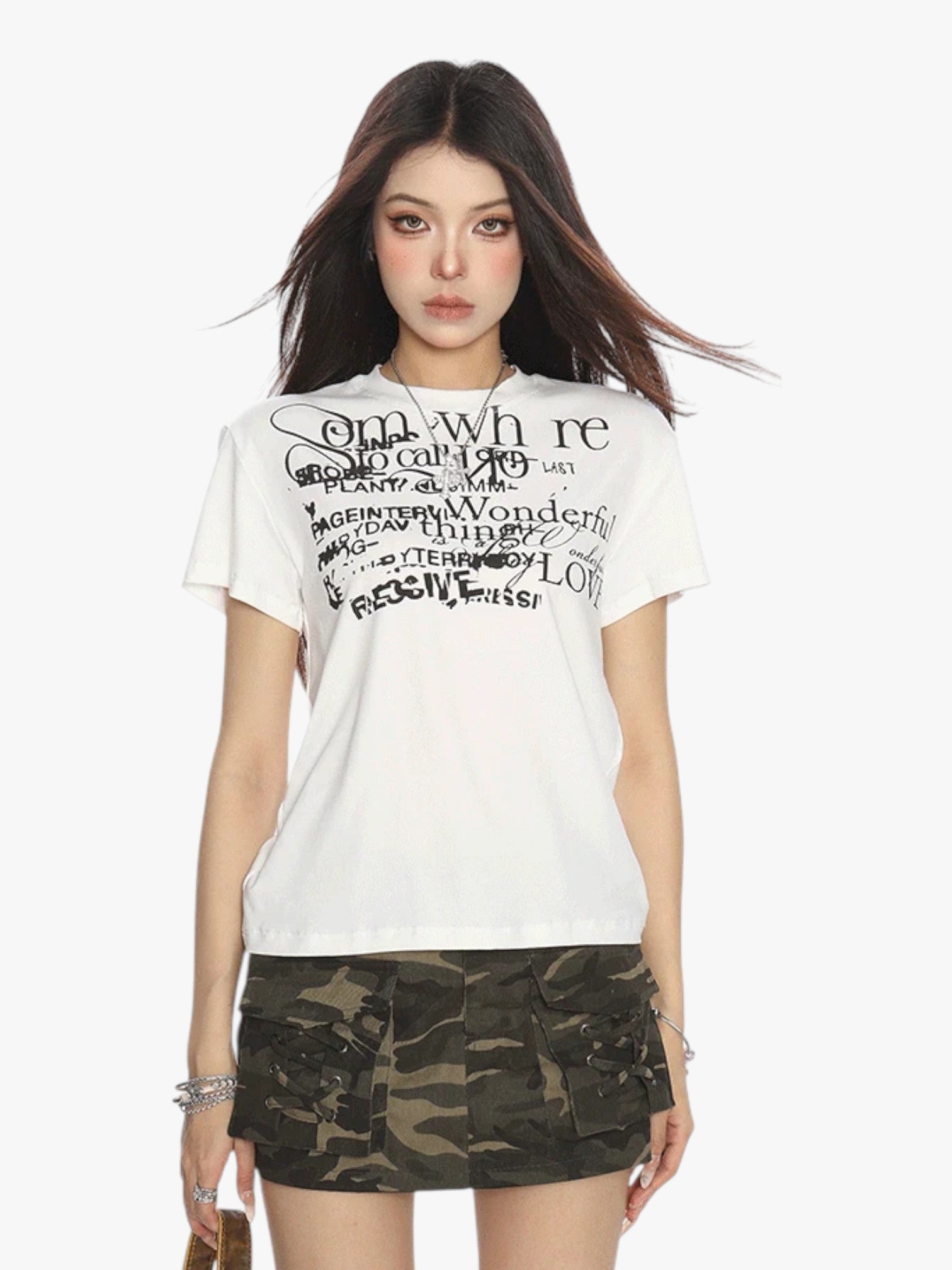 [25SS NEW ARRIVAL]  GKIKZ ABSTRACT TEXT GRAPHIC TEES