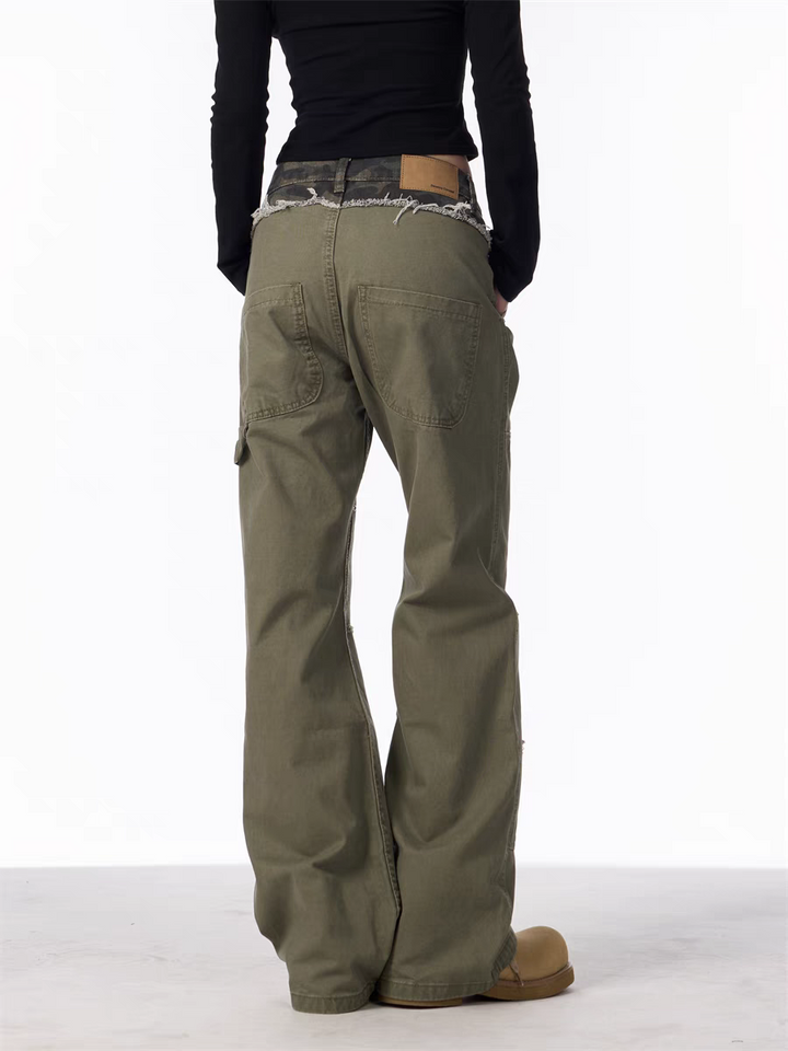 GKIKZ DISTRESSED UTILITY CARGO PANTS