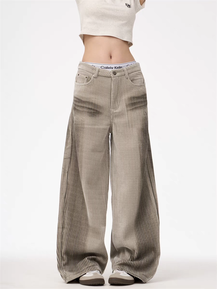 [25SS NEW ARRIVAL] GKIKZ CORDUROY LUXE WIDE-LEG PANTS