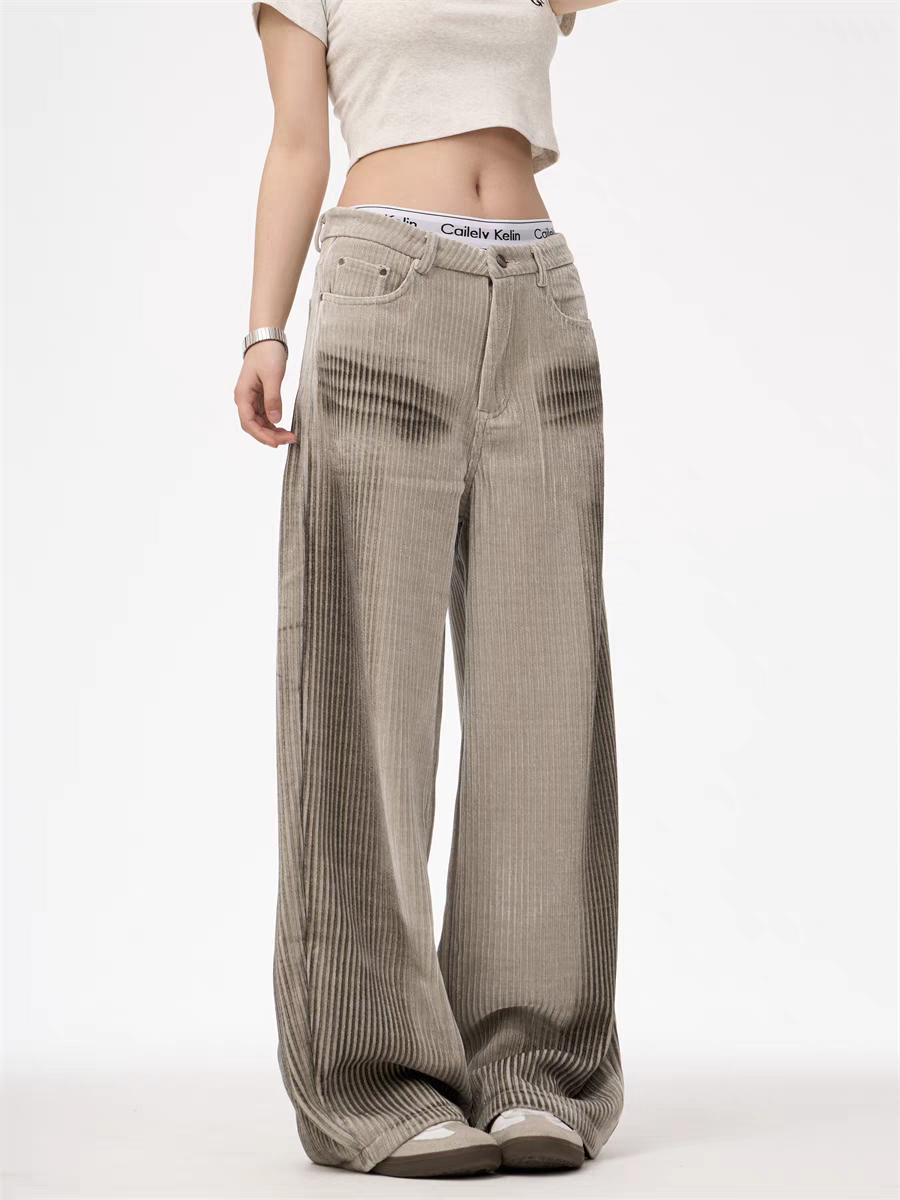 GKIKZ CORDUROY LUXE WIDE-LEG PANTS