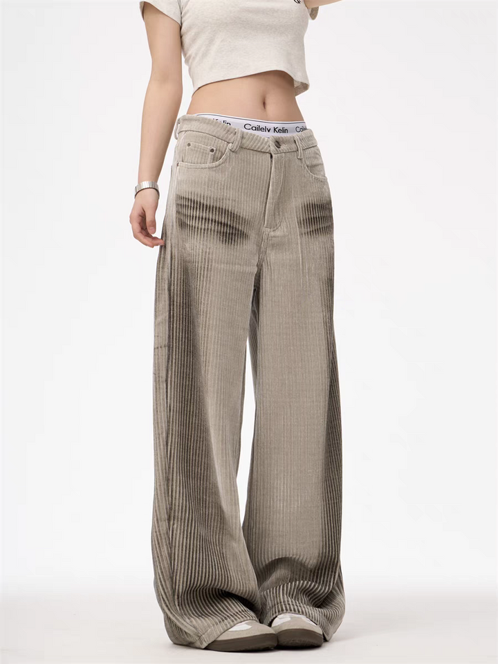 GKIKZ CORDUROY LUXE WIDE-LEG PANTS