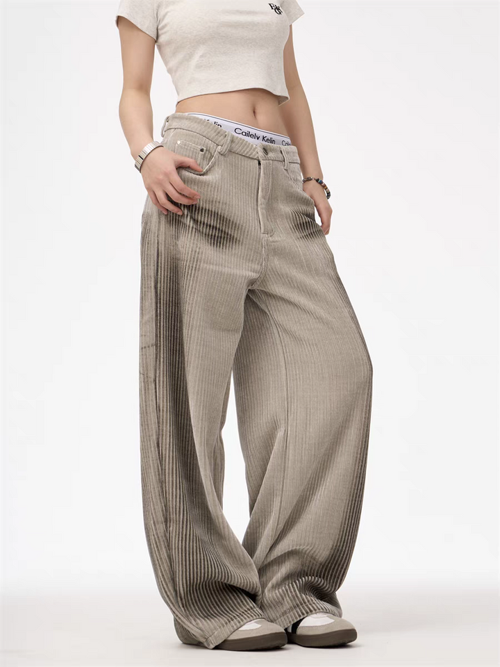 GKIKZ CORDUROY LUXE WIDE-LEG PANTS