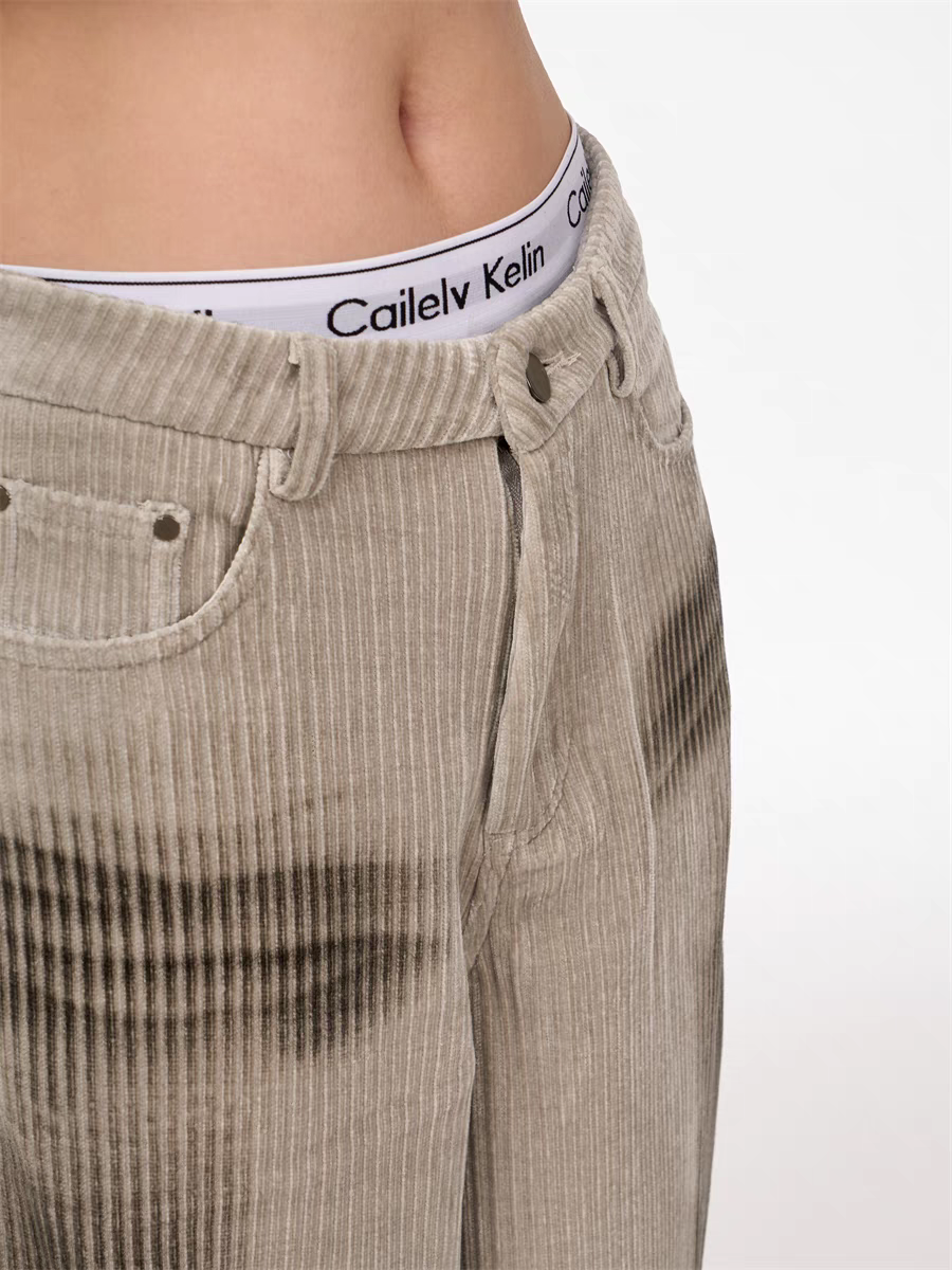 GKIKZ CORDUROY LUXE WIDE-LEG PANTS