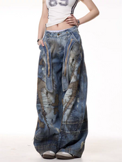 GKIKZ VINTAGE PATCHWORK GRUNGE DENIM PANTS