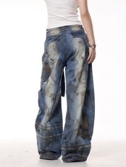 GKIKZ VINTAGE PATCHWORK GRUNGE DENIM PANTS