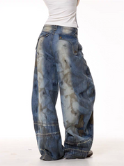 GKIKZ VINTAGE PATCHWORK GRUNGE DENIM PANTS