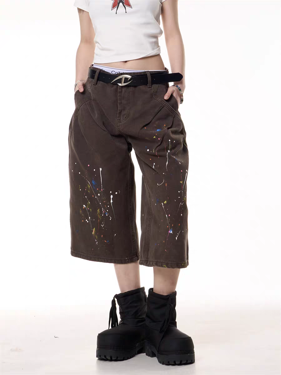 GKIKZ PAINT WARS BAGGY CARGO JORTS