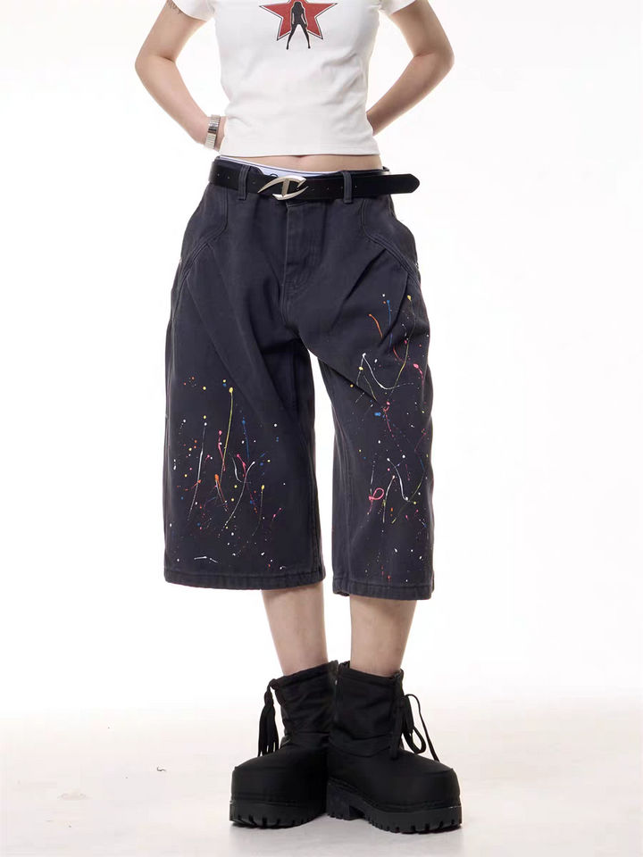 GKIKZ PAINT WARS BAGGY CARGO JORTS