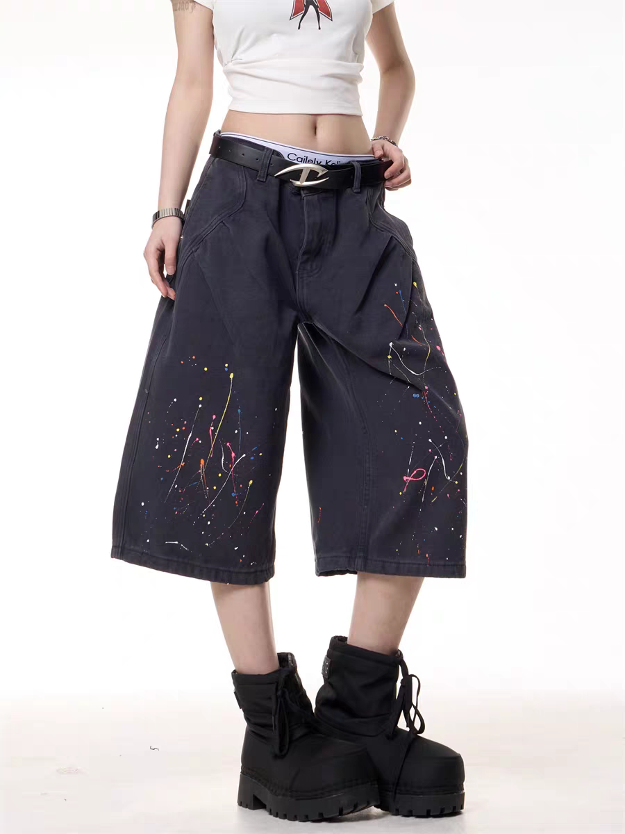 GKIKZ PAINT WARS BAGGY CARGO JORTS