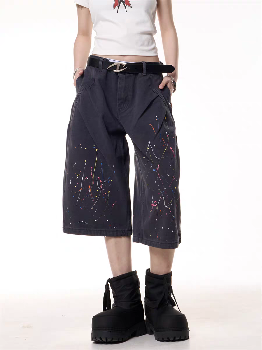 GKIKZ PAINT WARS BAGGY CARGO JORTS